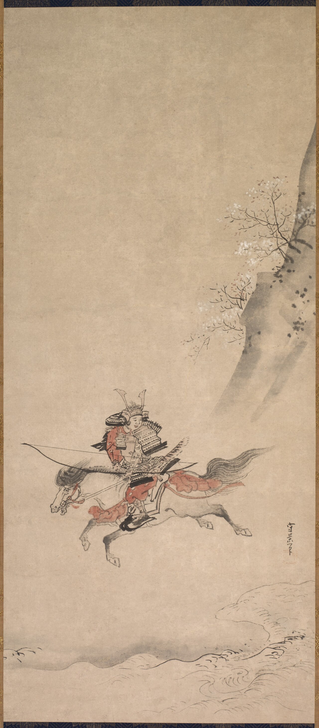 A Samurai on Horseback by Kusumi Morikage