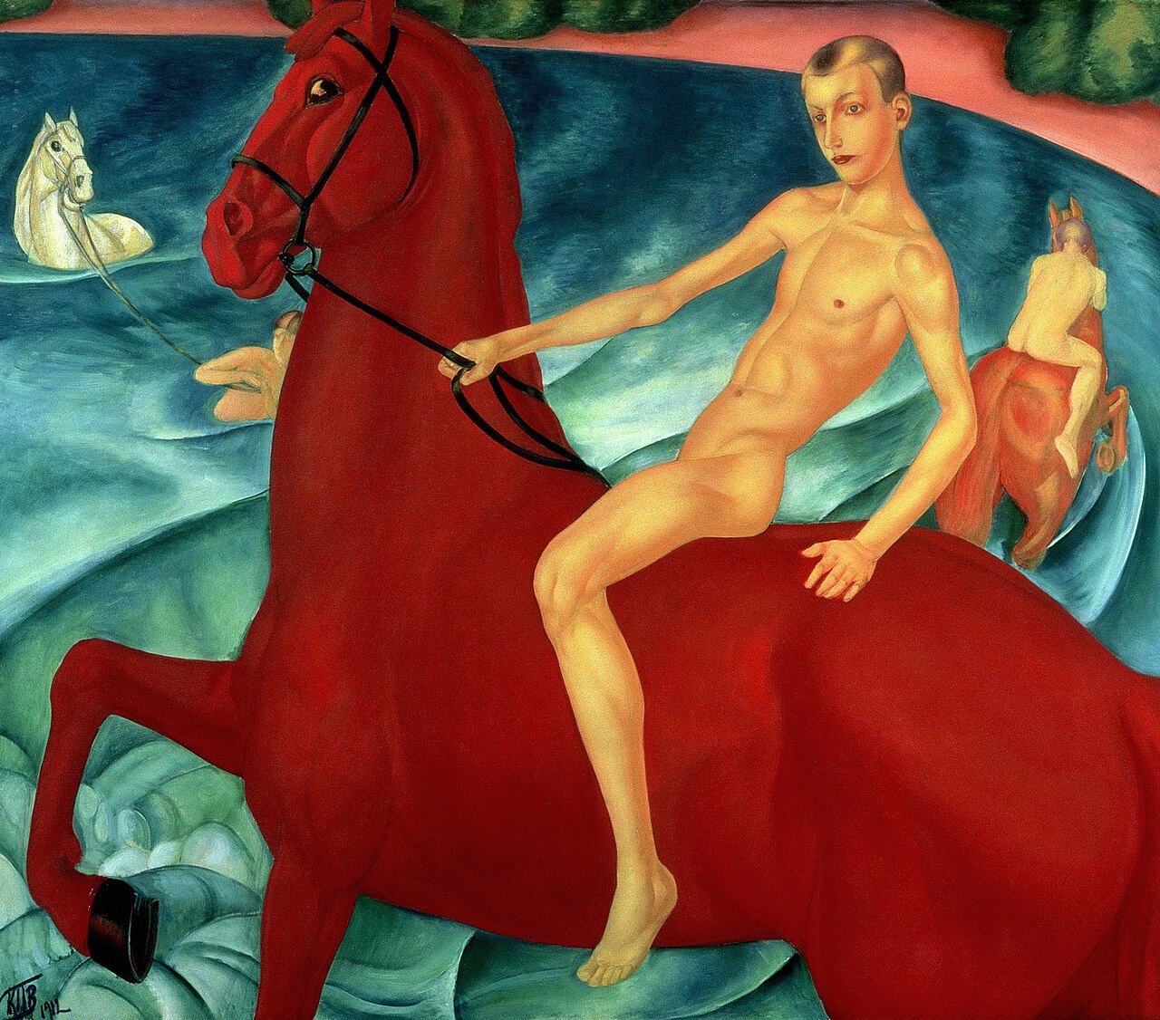 Bathing the Red Horse by Kuzma Petrov-Vodkin