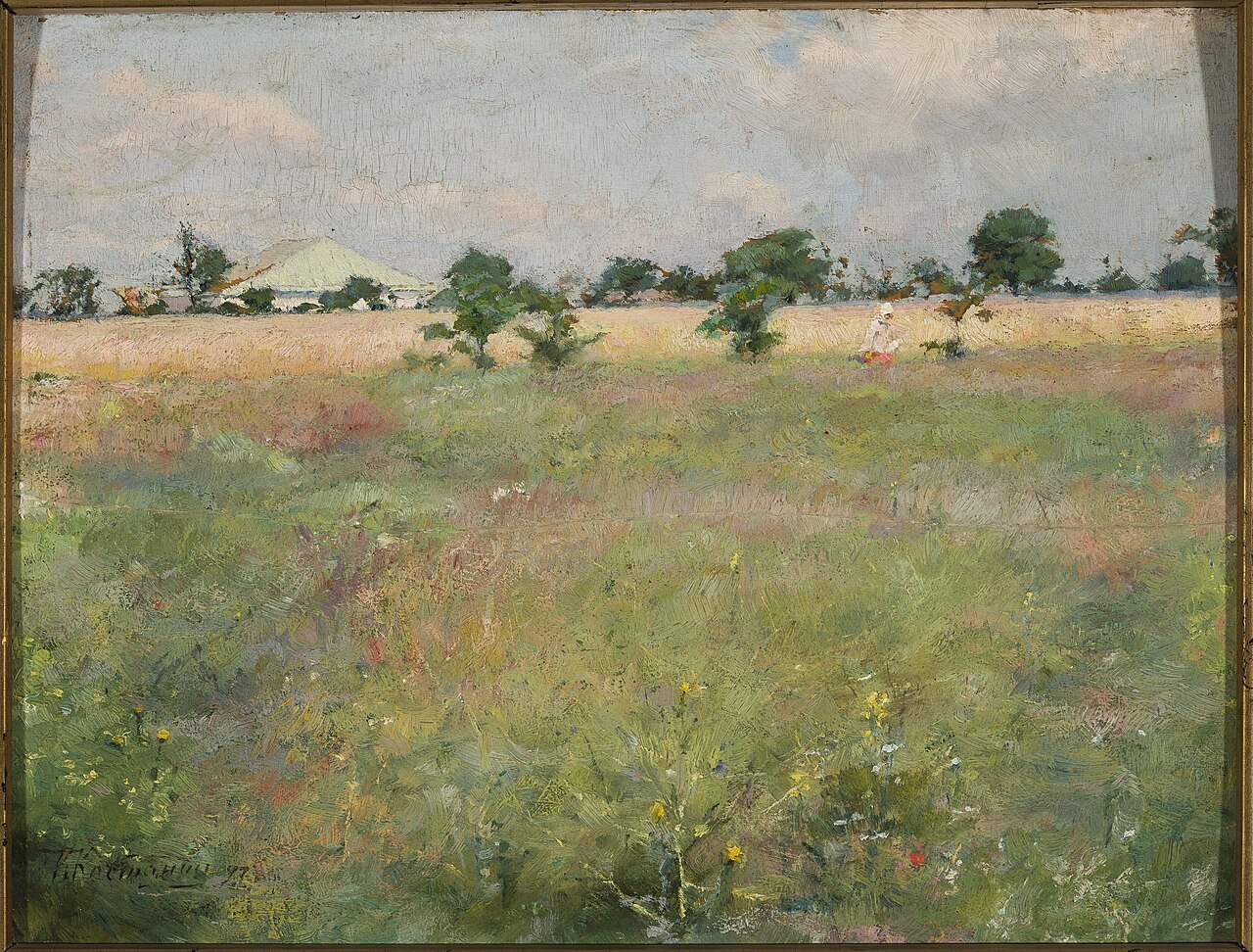 Landscape with a meadow. by Kyriak Kostandi