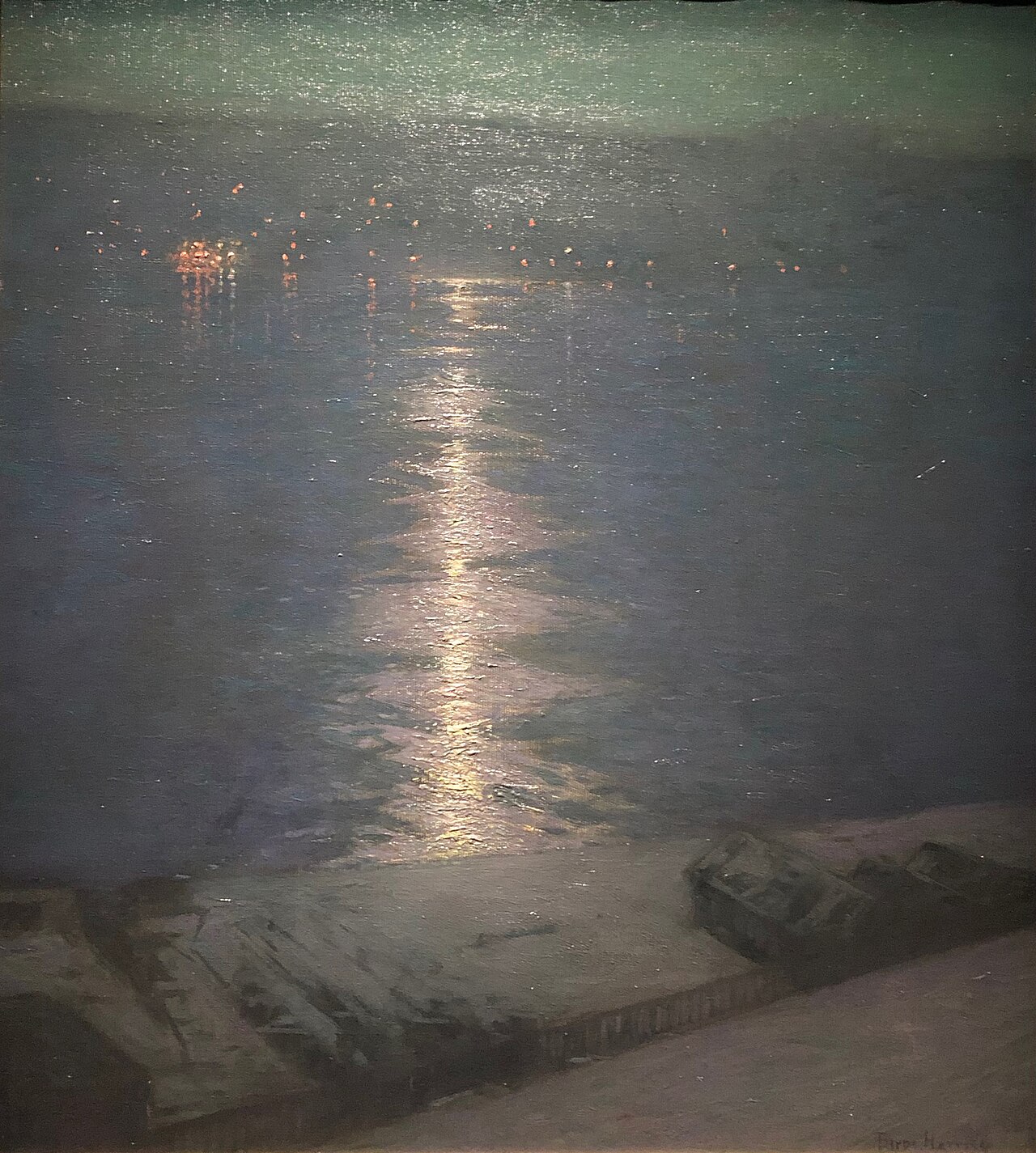 Clair de lune sur la rivière by L. Birge Harrison