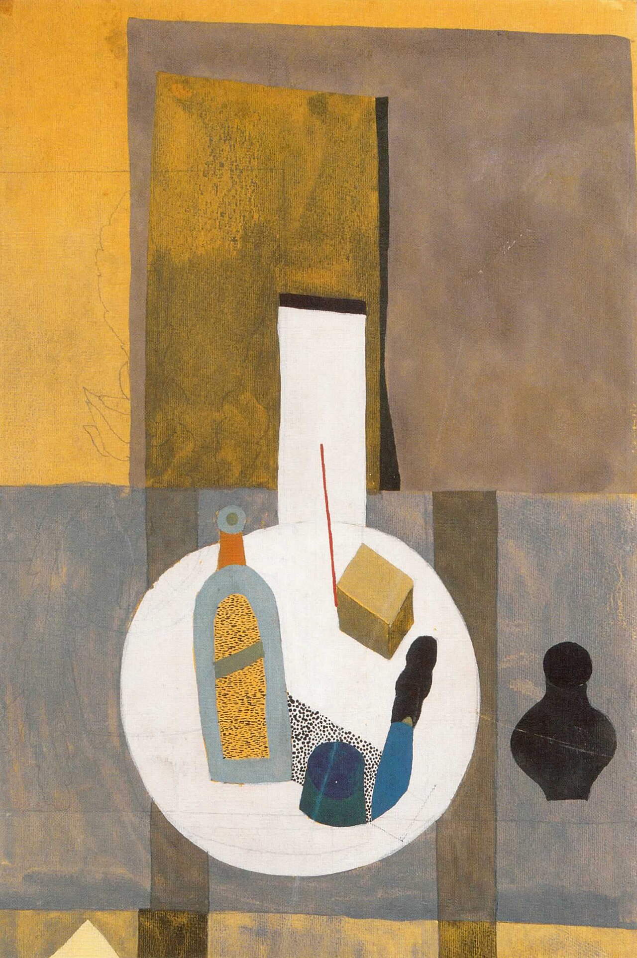 Still-life on pink table by Lajos Vajda