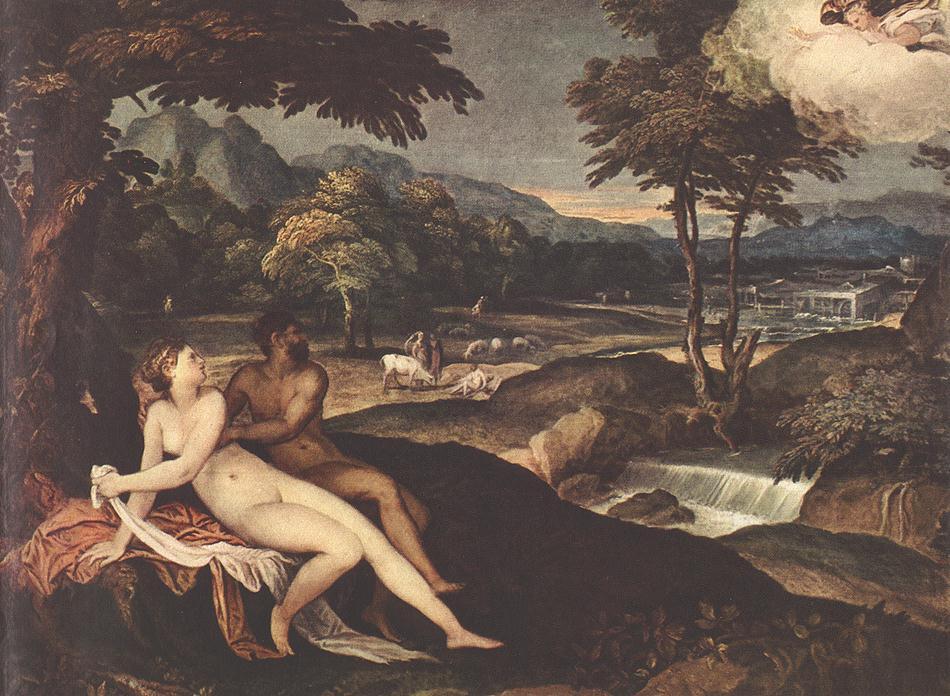 Landscape with Jupiter and Io by Lambert Sustris