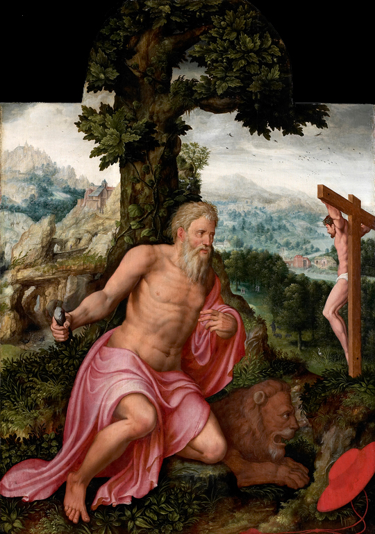 Saint Jerome in a Landscape by Lambert van Noort
