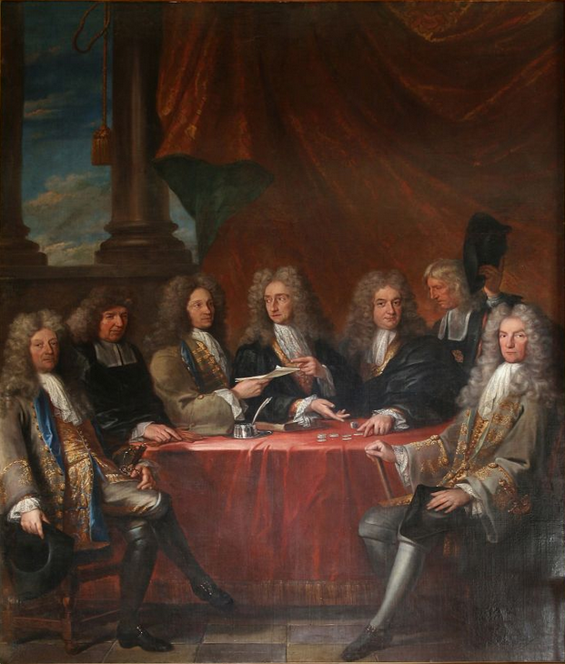 Possibly a group portrait of the city magistrates of Leuven by Lancelot Volders