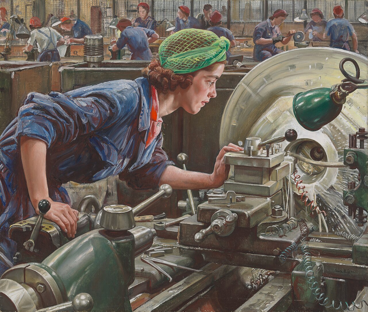 Ruby Loftus Screwing a Breech Ring by Laura Knight