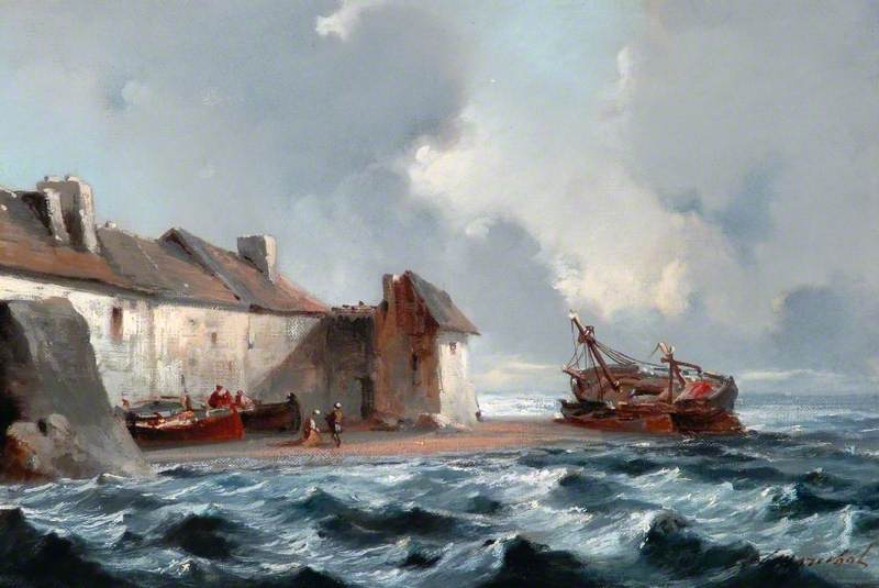 A Fishing Village by Laurent Charles Maréchal