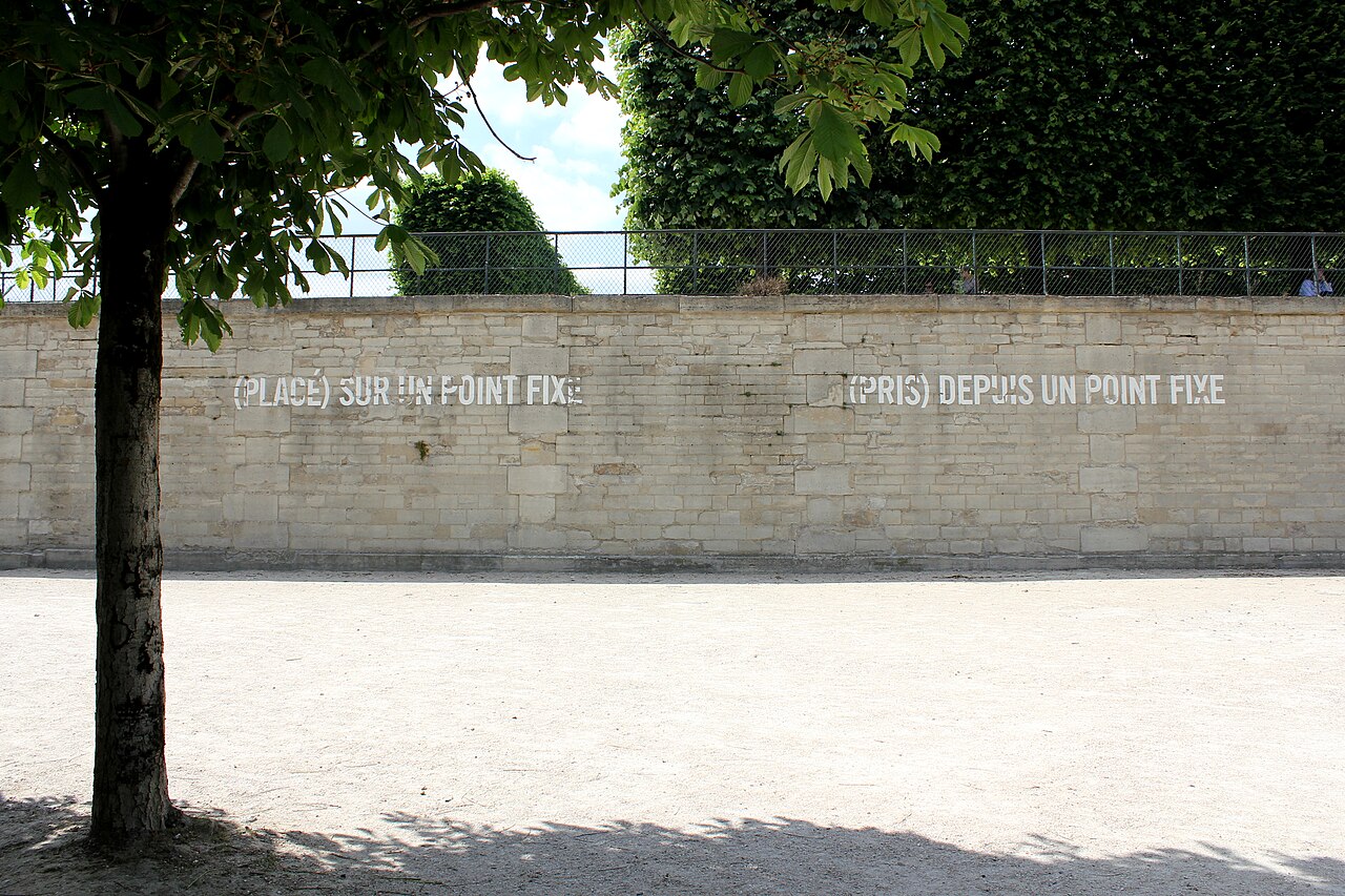 (Put) on a fixed point (taken) from a fixed point (Lawrence Weiner) by Lawrence Weiner
