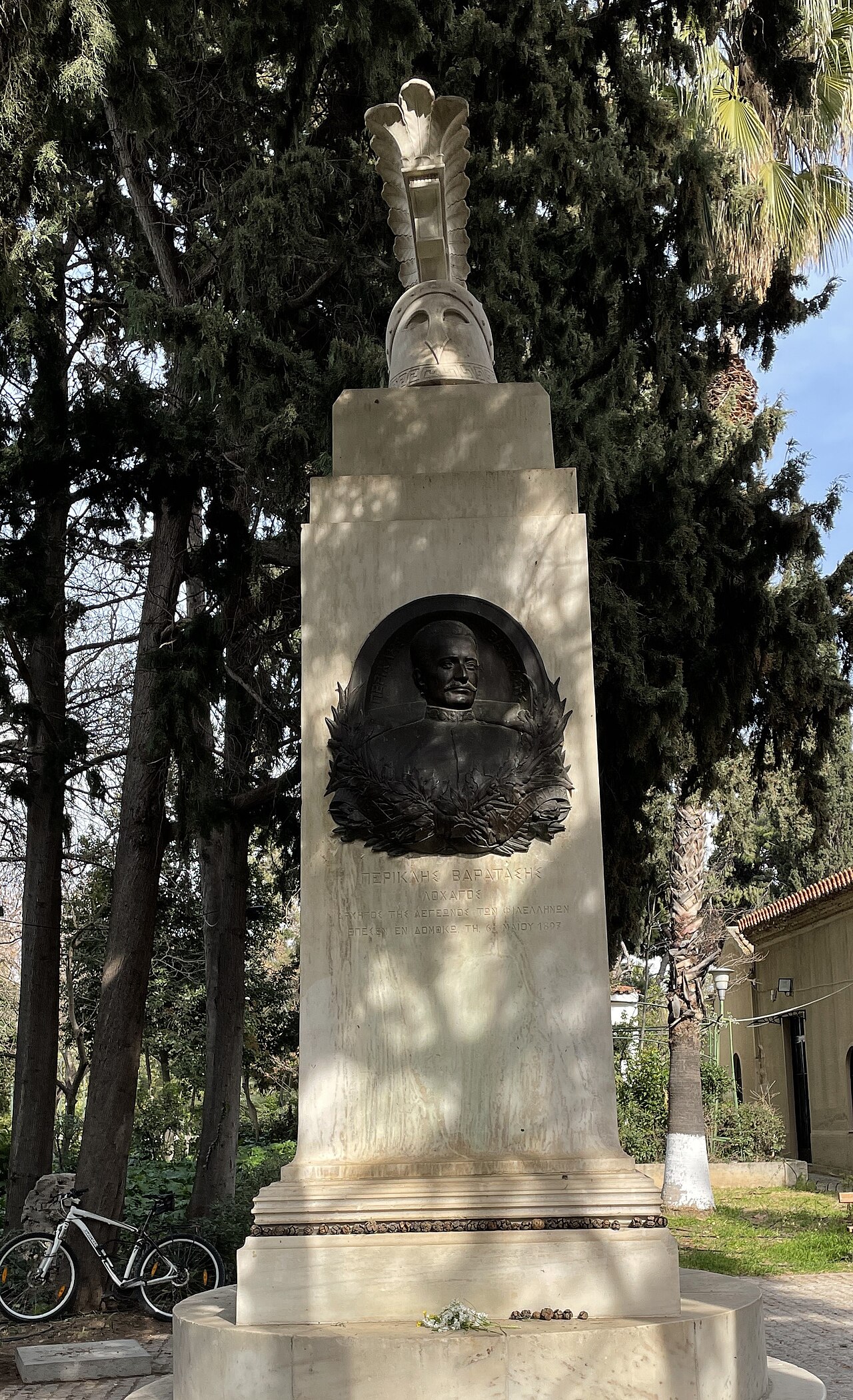 Stele with Bust of Periklis Varatasis, Athens by Lazaros Sochos