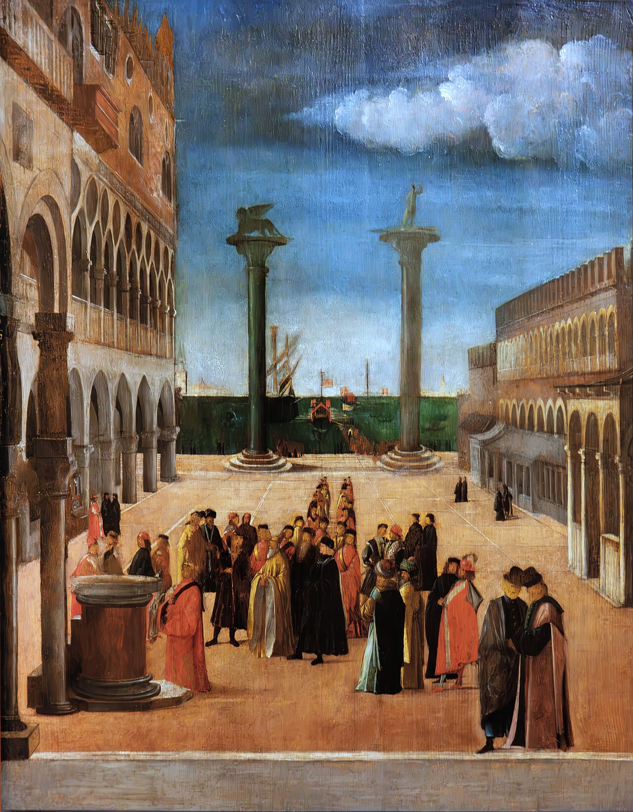 Arrival in Venice of Dukes Ercole I and Afonso I from Ferrara by Lazzaro Bastiani