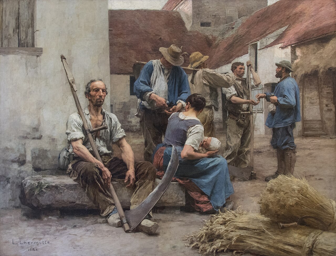 Paying the harvesters by Léon Augustin Lhermitte