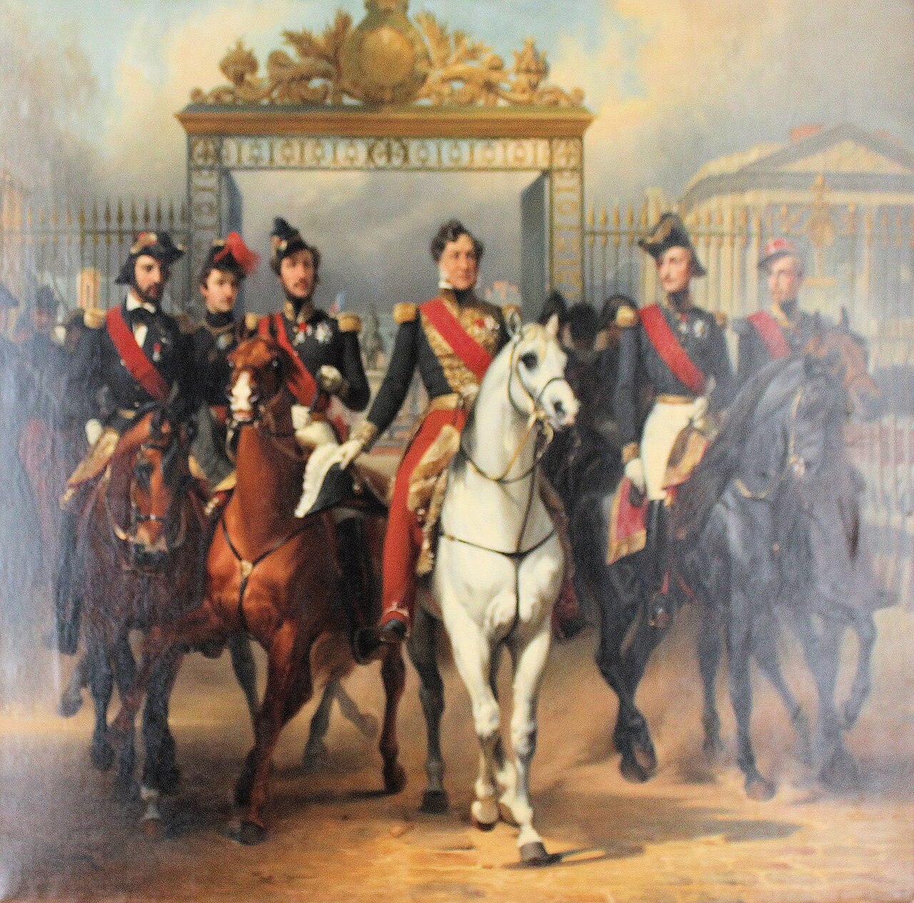 Louis-Philippe with his son in Versailles by Léon Bazille Perrault