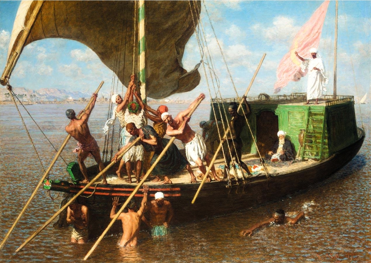 La dahabieh engravée, Égypte by Léon Belly