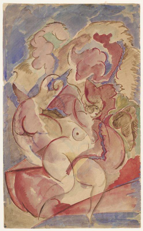 Two female nudes composition by Leon Chwistek