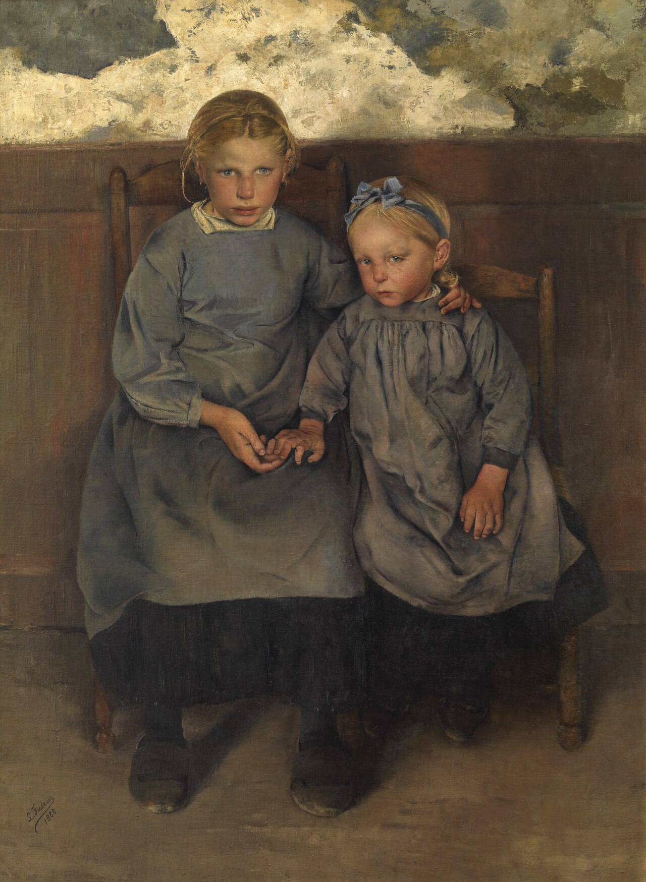 Les Boëchelles. Two Walloon Peasant Children by Léon Frédéric