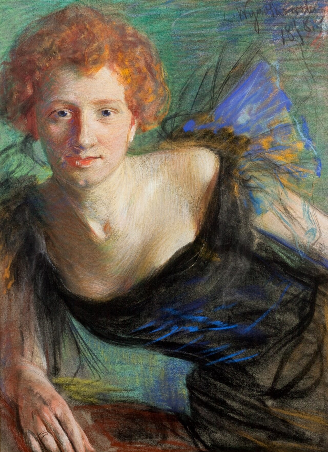 Portrait of Irena Solska by Leon Wyczółkowski
