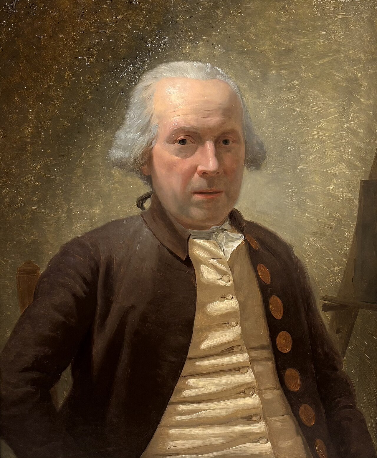 Self-portrait at old age by Léonard Defrance by Léonard Defrance