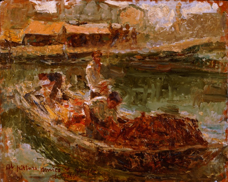 Fishermen in Chioggia – Boat on the Lagoon by Leonardo Bazzaro