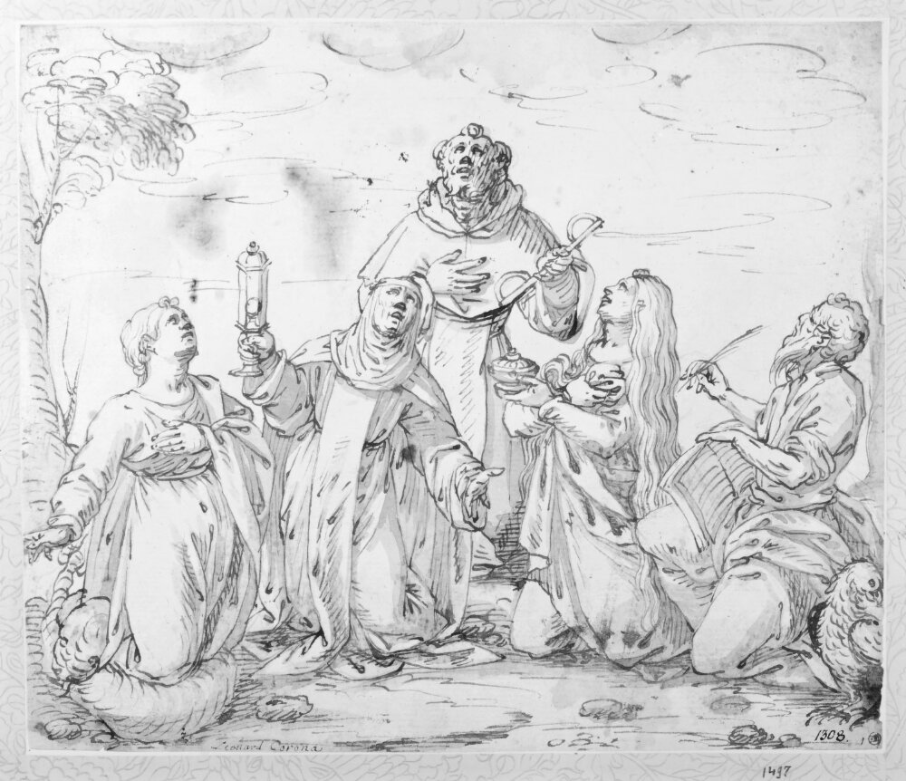 Study for Devotional Picture with Five Saints by Leonardo Corona