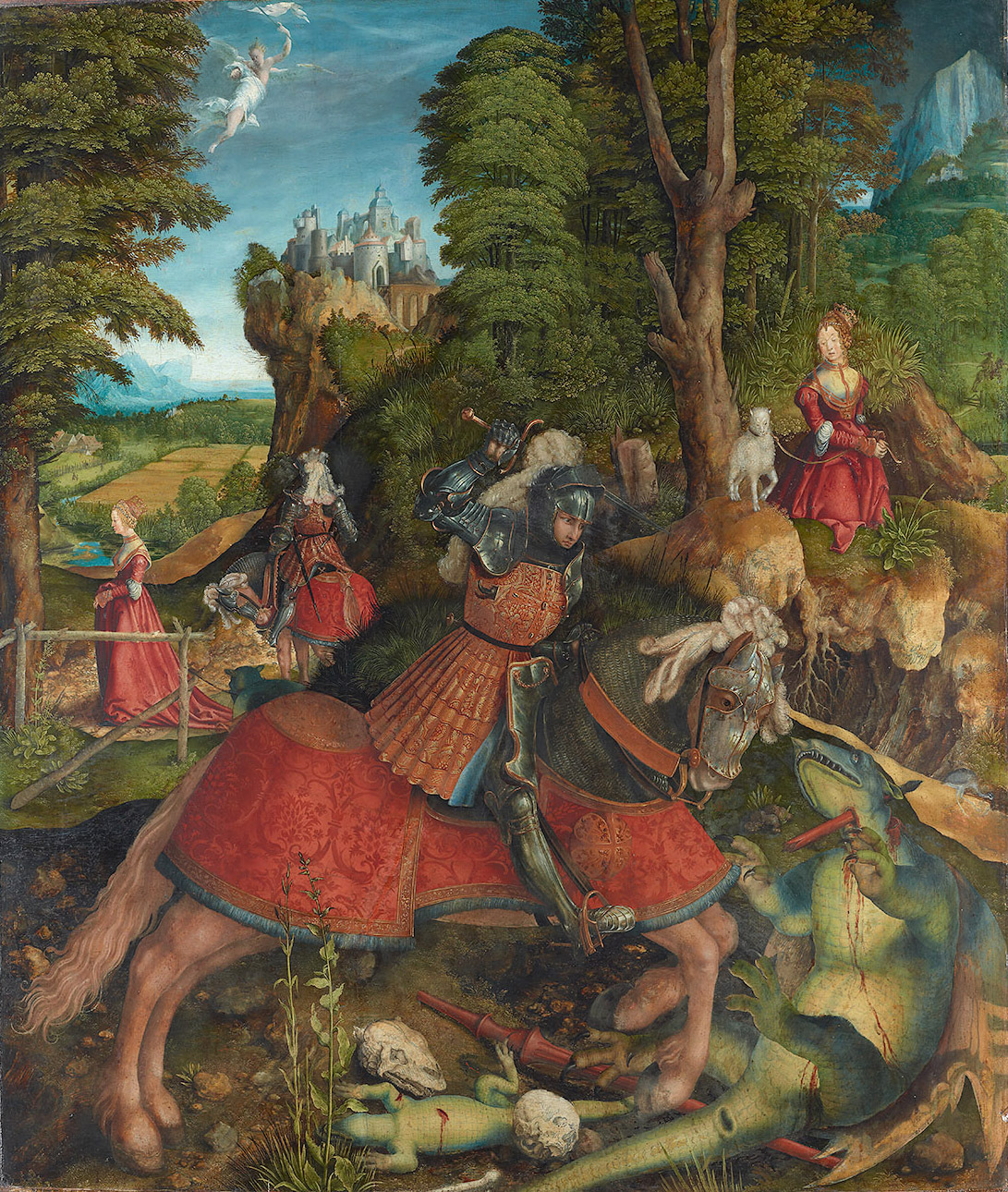 Saint George fighting the dragon by Leonhard Beck