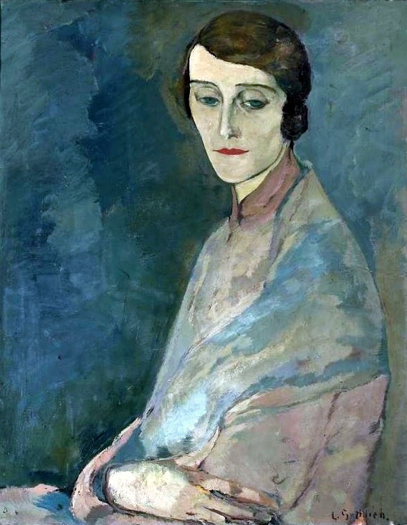 Portrait of a woman (Portrait of Mrs. Woroniecka). by Leopold Gottlieb
