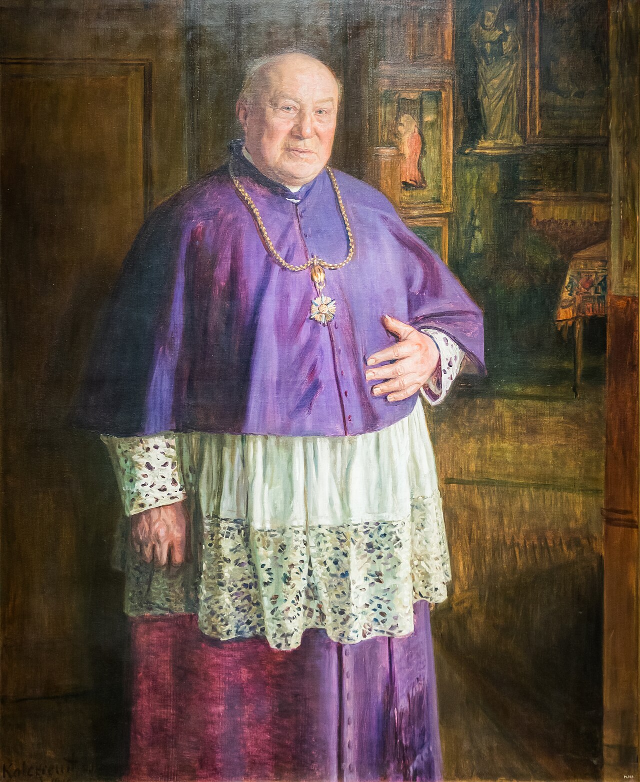 Portrait of Alexander Schnütgen in Choir Vestments by Leopold Graf von Kalckreuth