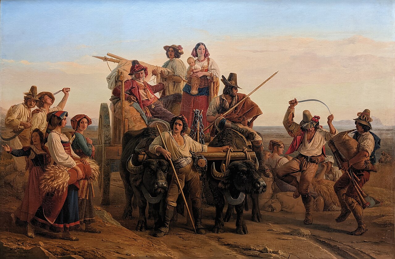 The arrival of the reapers in the Pontine marshes by Léopold Robert