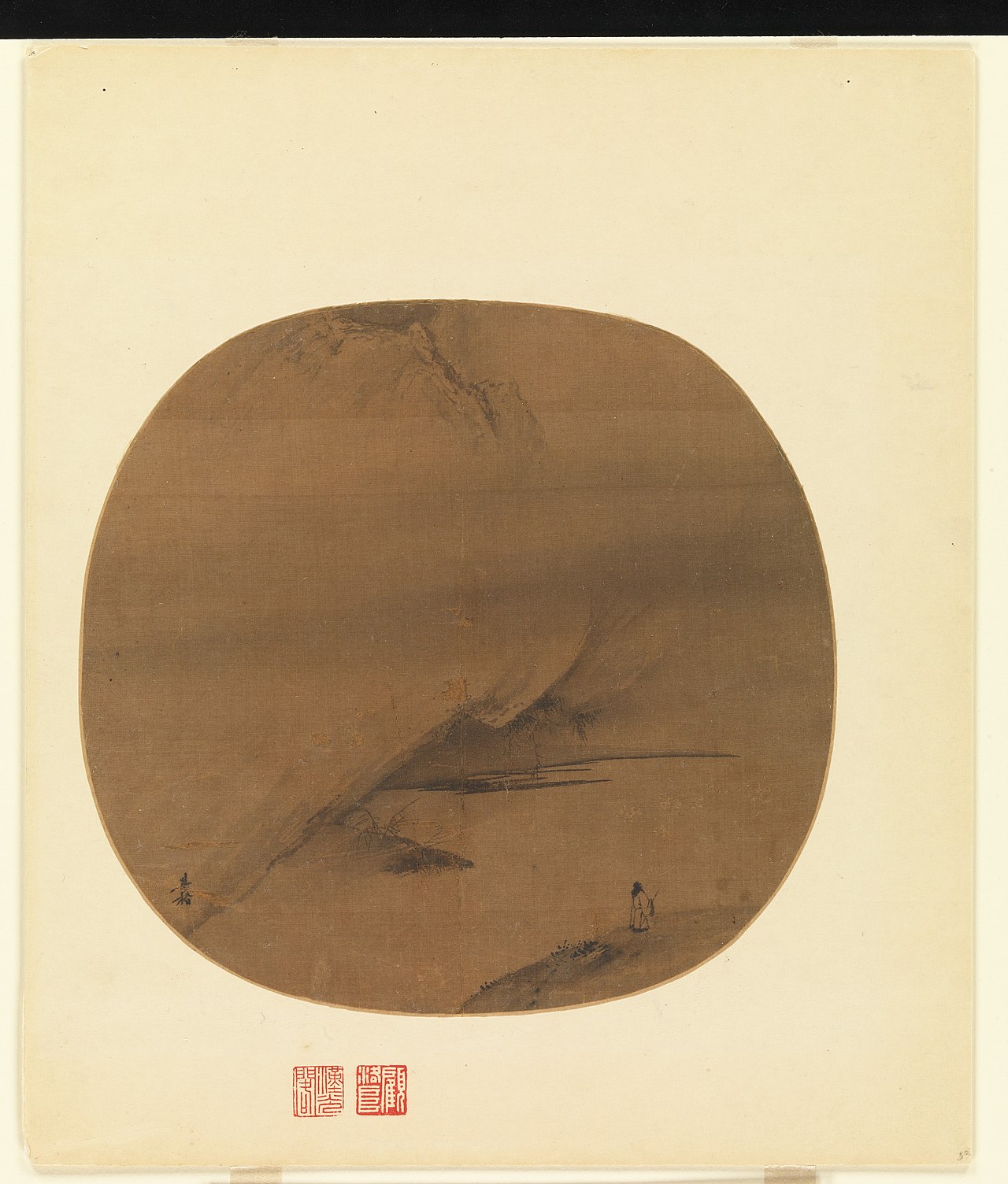 Poet strolling by a marshy bank by Liang Kai