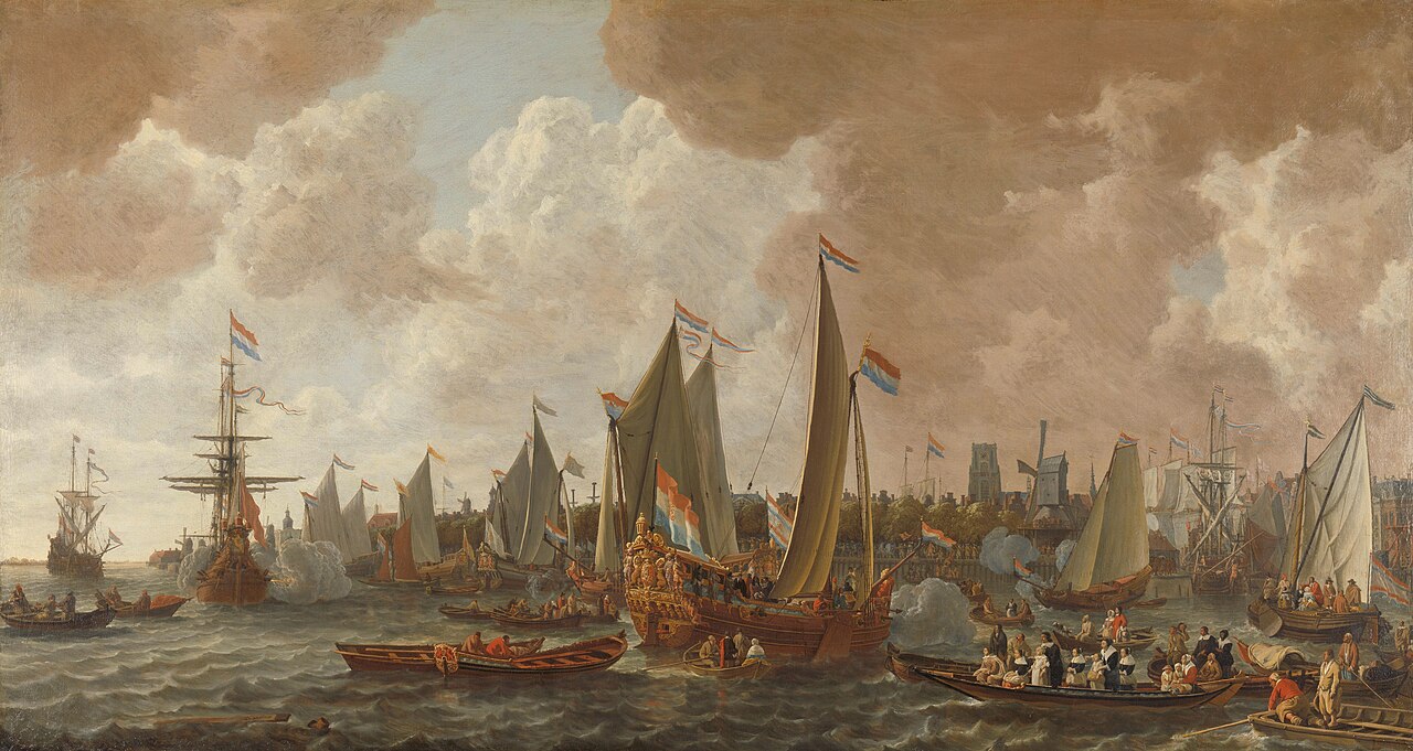 The arrival of King Charles II of England in Rotterdam, 24 May 1660 by Lieve Verschuier