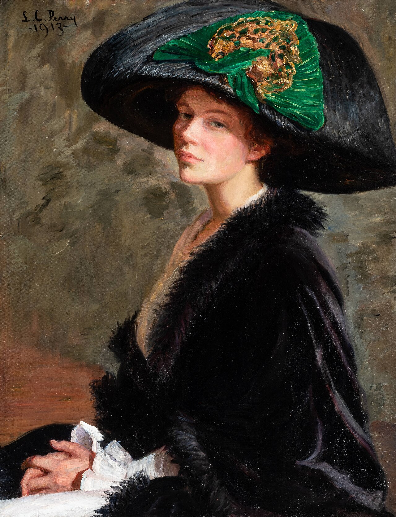 The Green Hat by Lilla Cabot Perry