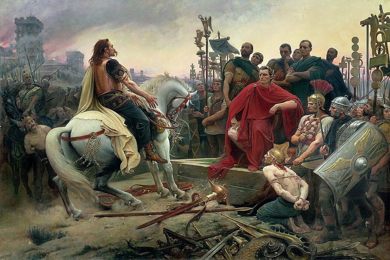 Vercingetorix Throwing down His Weapons at the feet of Julius Caesar by Lionel Royer