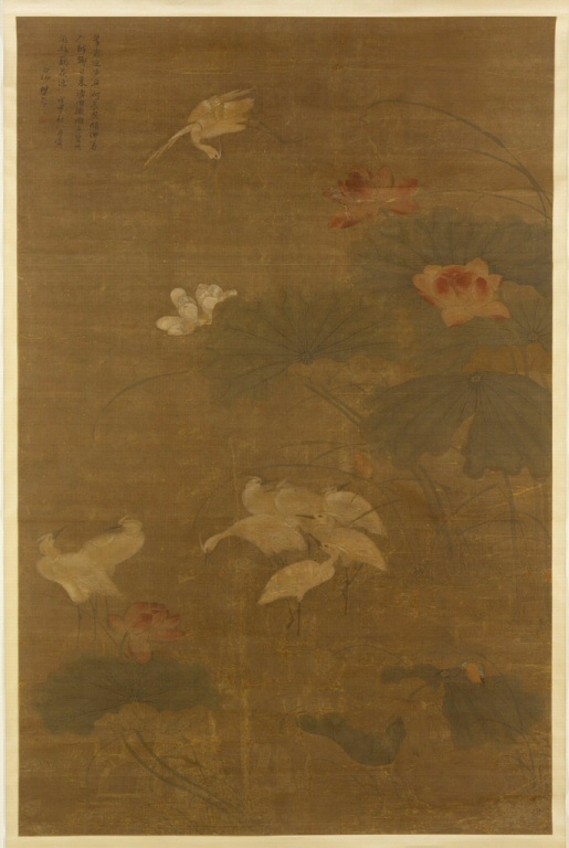 Nine Egrets in a Lotus Pond by Liu Songnian