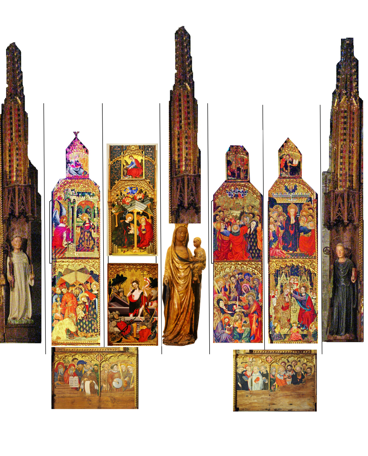 Gothic altarpiece of Santes Creus by Lluís Borrassà