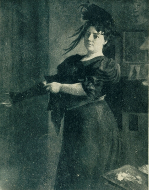 Self-portrait Putting on jacket by Lluïsa Vidal