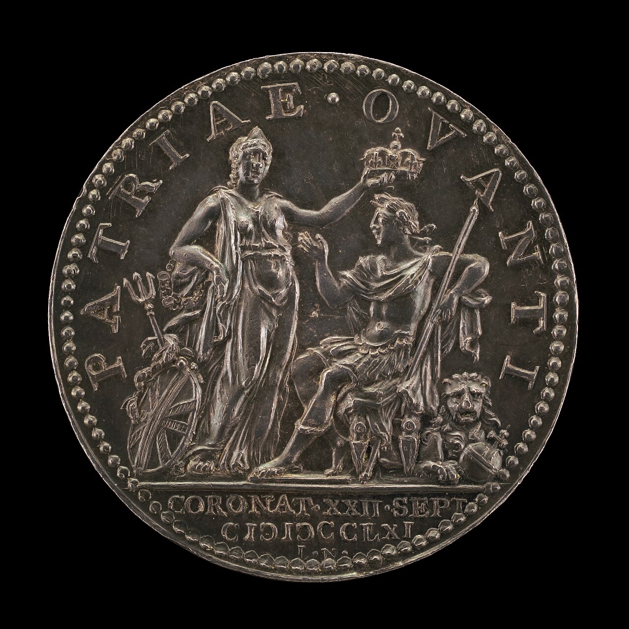 Britannia Crowning the King [reverse] by Lorenz Natter