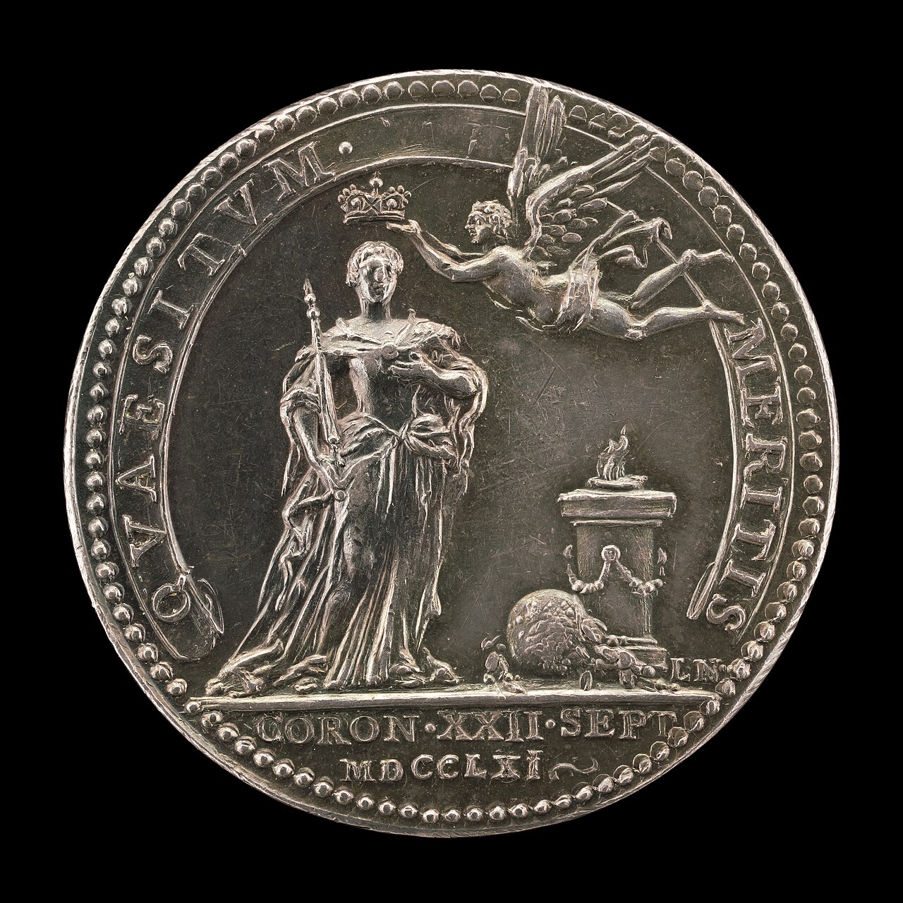 Fame Crowning the Queen before an Altar [reverse] by Lorenz Natter