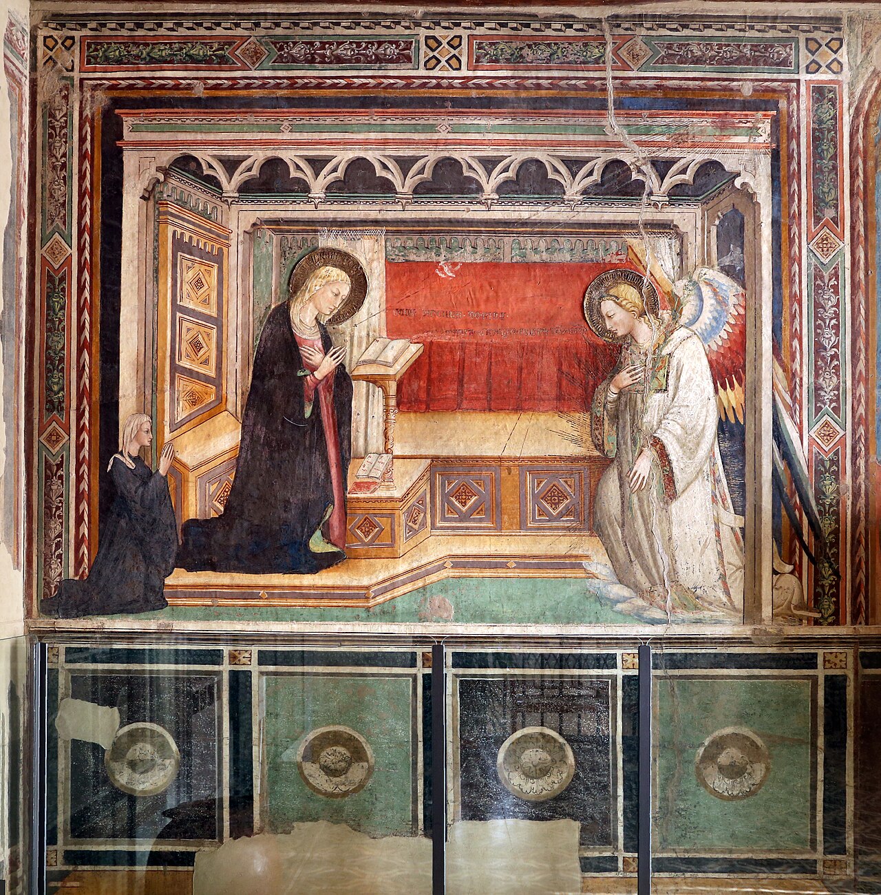 Annunciation with Donors and Saints by Bicci di Lorenzo by Lorenzo di Bicci