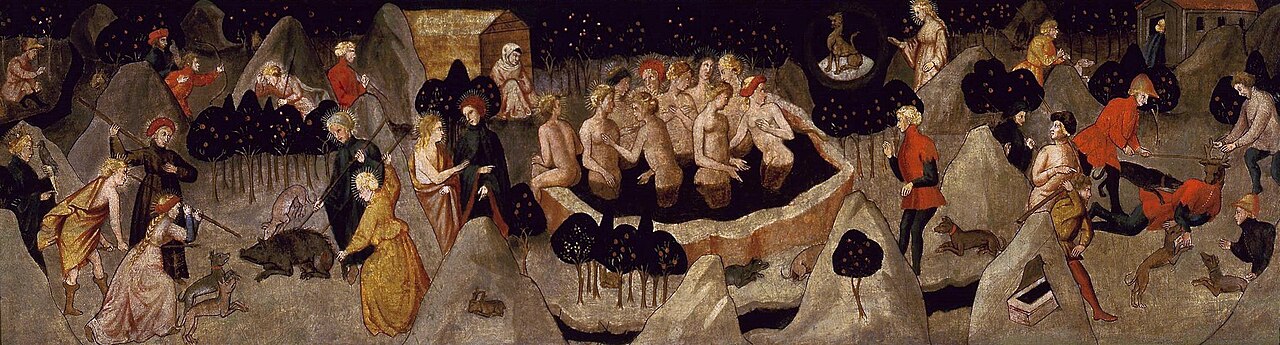 Cassone with scenes from the myth of Diana, Meleager and Actaeon. by Lorenzo di Niccolò