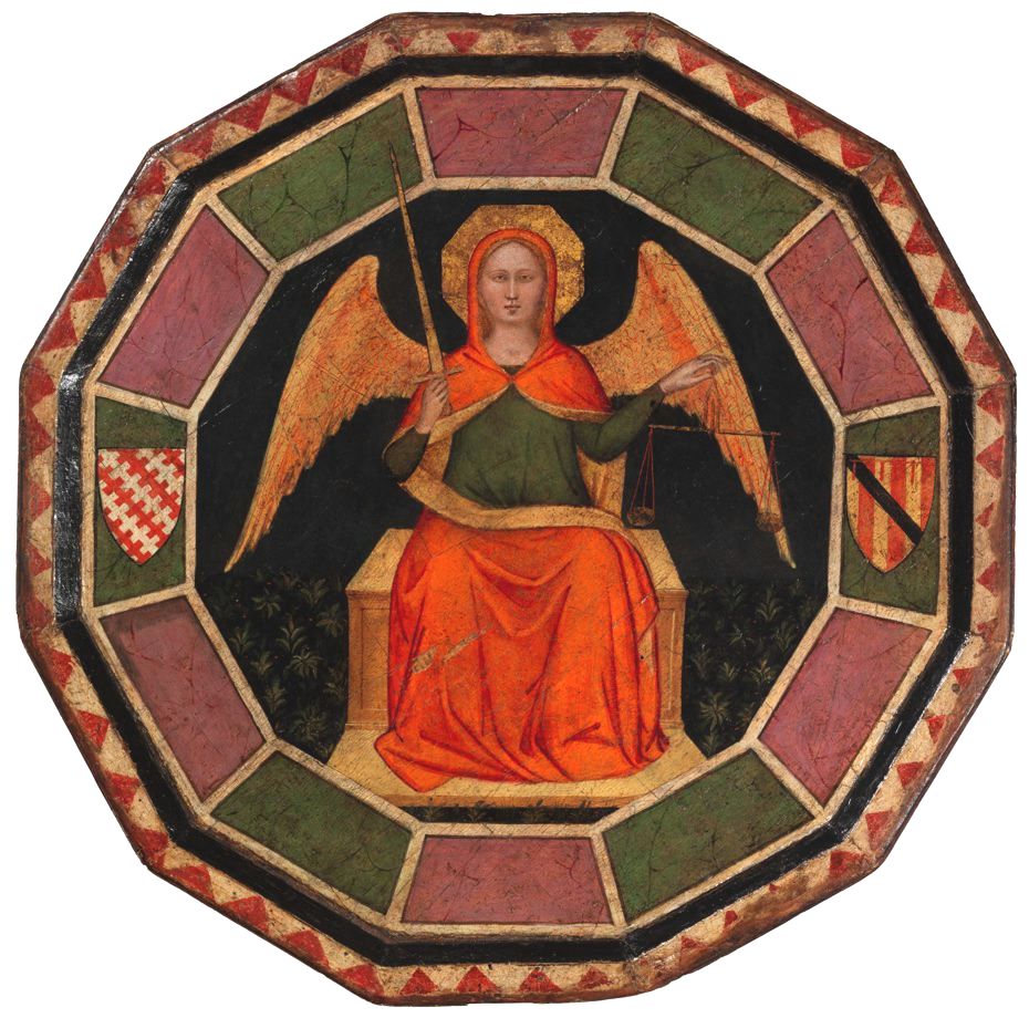 Desco da parto (Birth Salver), obverse: Diana and Actaeon, reverse: Justice by Lorenzo di Niccolò