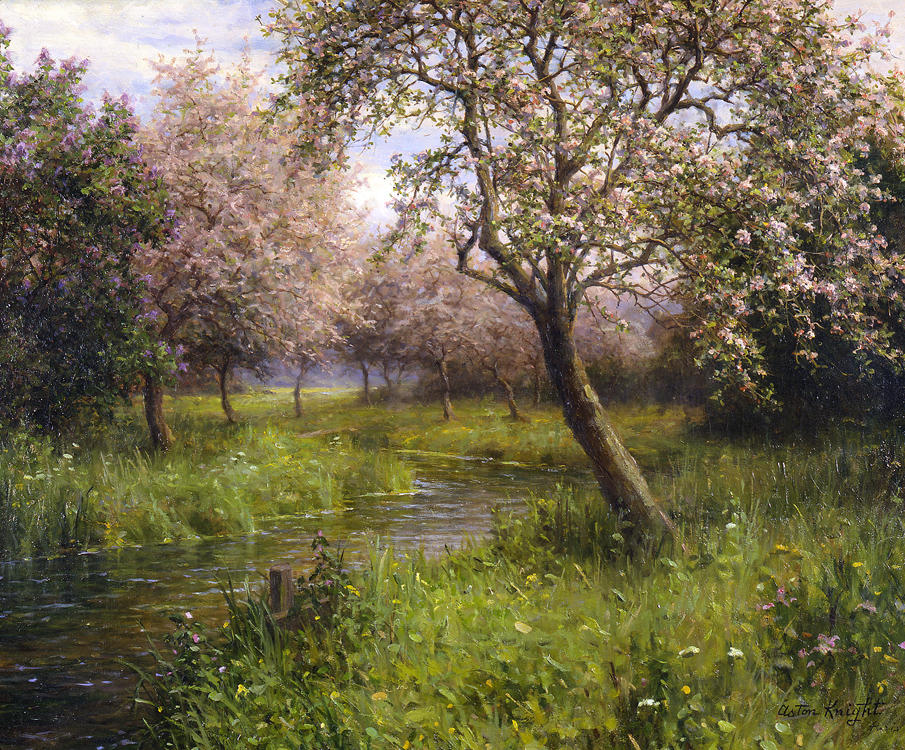 Apple Blossoms by Louis Aston Knight