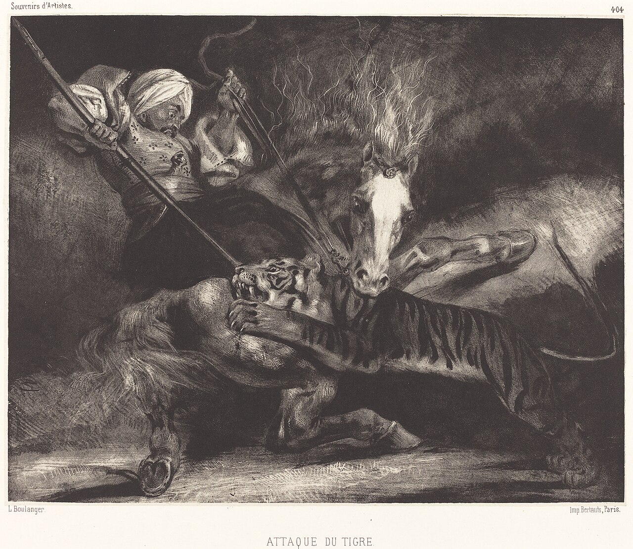 Attaque du tigre by Louis Boulanger