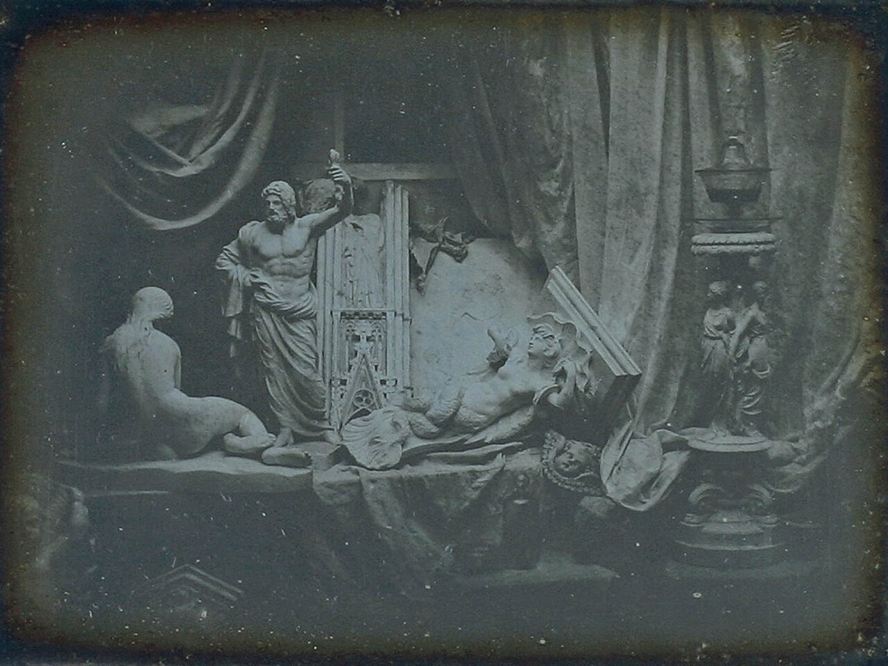 Still life with statue of Jupiter Tonans by Louis Daguerre