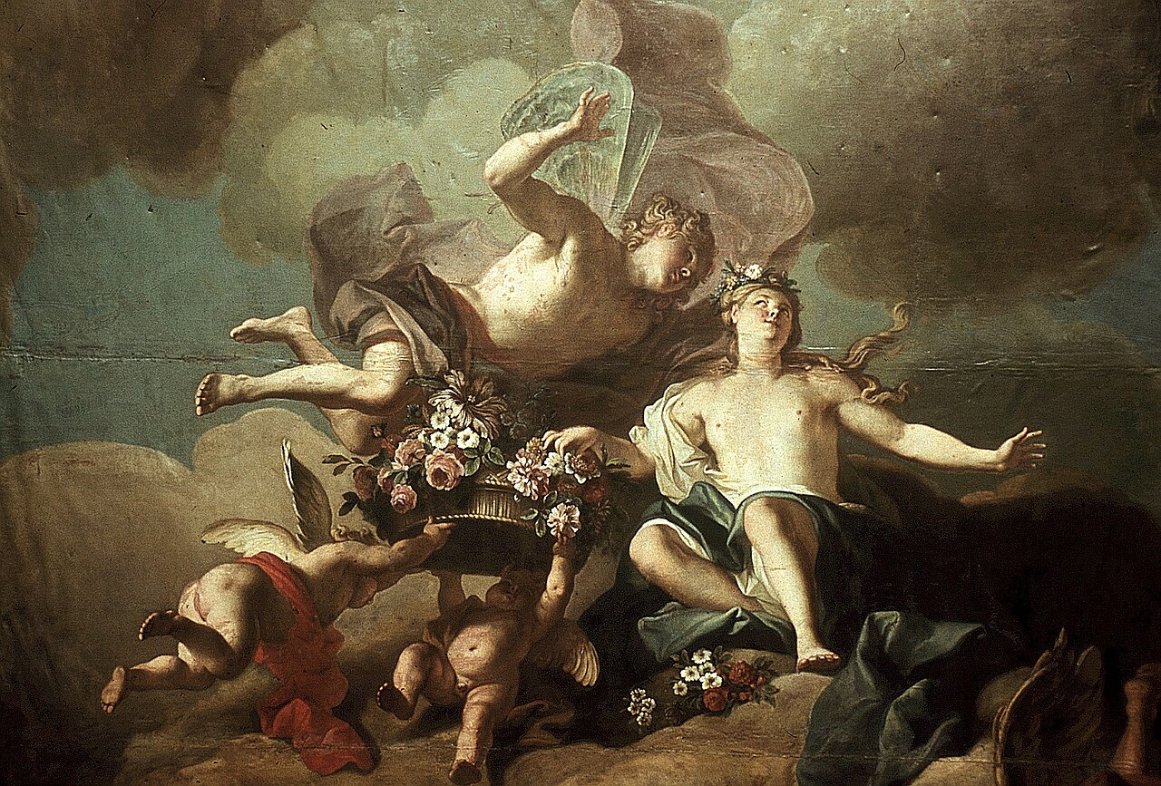 Deckengemälde im Schlafzimmer König Augusts II. im Dresdner Residenzschloss by Louis de Silvestre