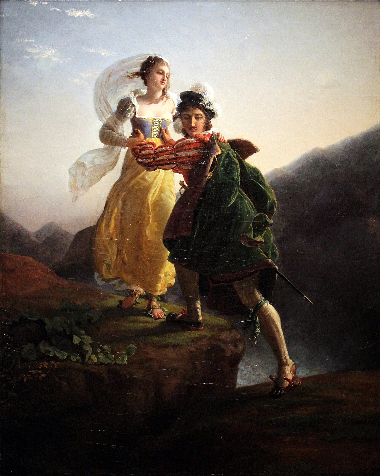 Bianca Cappello et son amant fuyant vers Florence à travers les Apennins by Jean-Louis Ducis by Louis Ducis