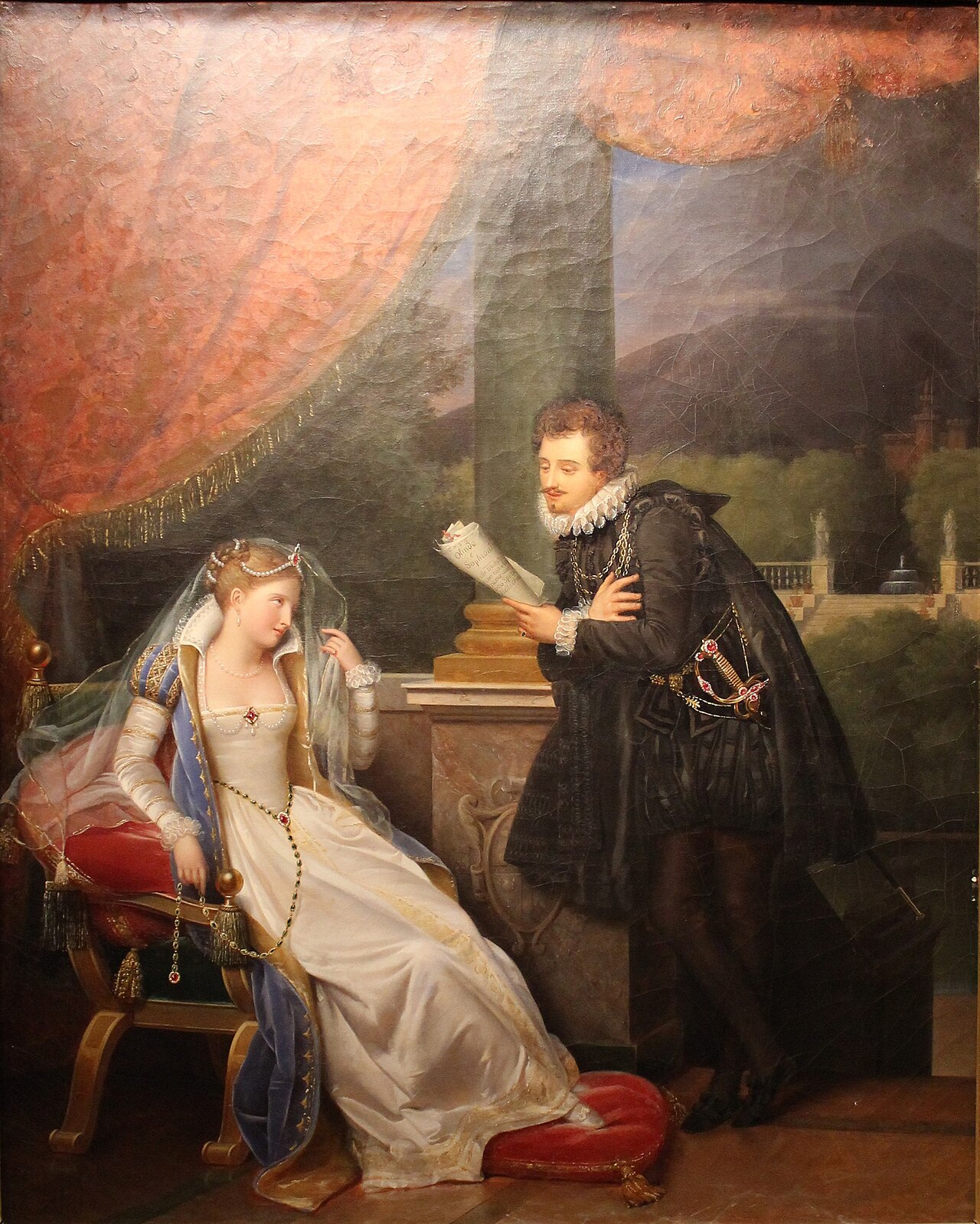 Tasso reading to Princess Eléonore d'Este by Louis Ducis