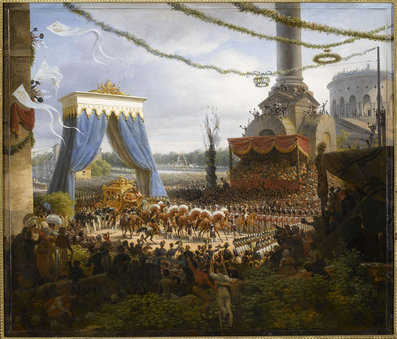 Entry of Charles X into Paris at the Gate of la Villette, after his Coronation by Louis-François, Baron Lejeune