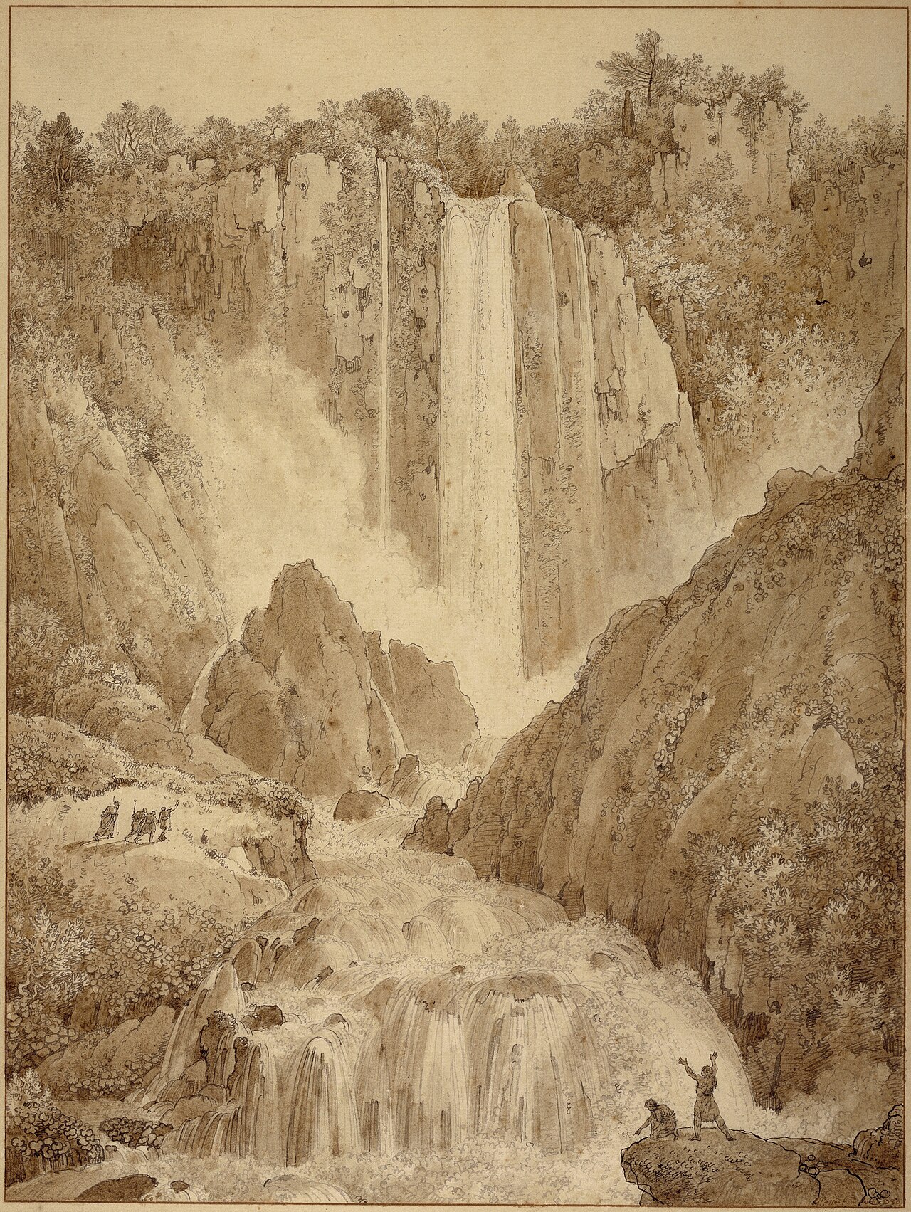 The Cascades at Terni by Louis-François Cassas