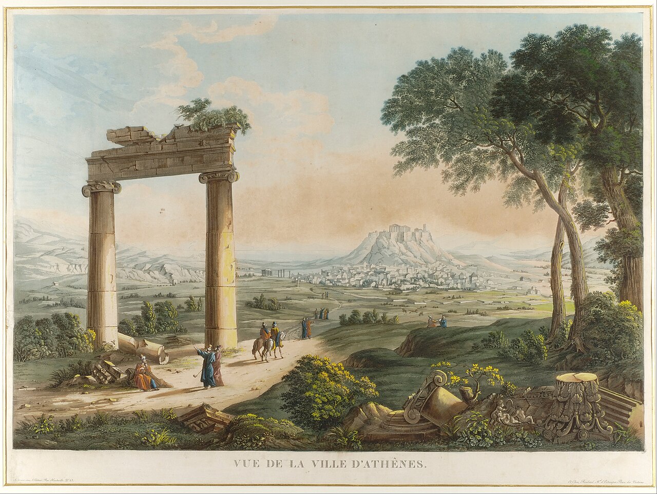 View of Athens with Hadrians Aqueduct by Louis-François Cassas