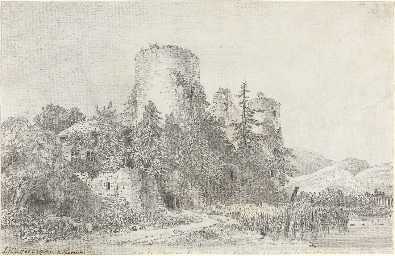 Vue du Chateau de Saconnex by Louis-François Cassas