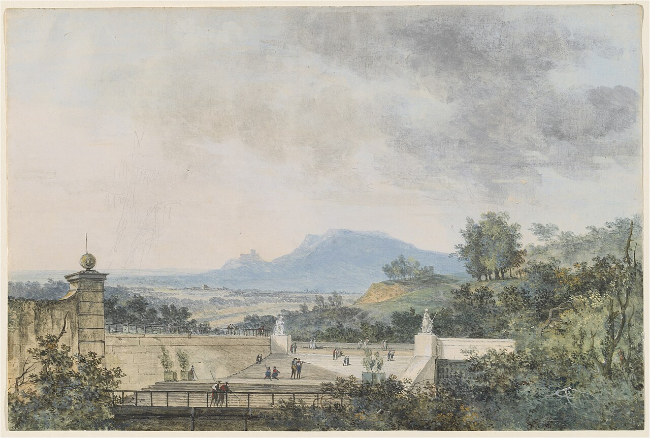 Panoramic View across a Terraced Park by Louis-Gabriel Moreau