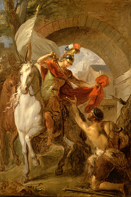 Saint Martin Sharing his Coat with a Beggar by Louis Galloche